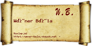 Wéner Béla névjegykártya