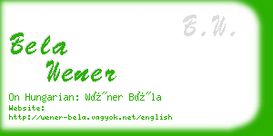 bela wener business card